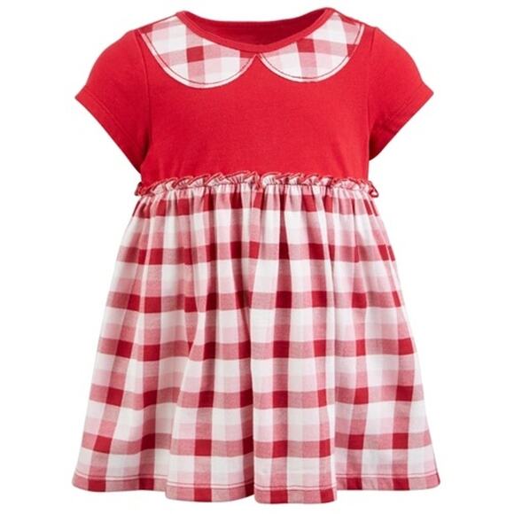 TODDLER GIRLS PLAID COTTON TUNIC+LEGGINGS FROM MACY'S IN CHERRY RED Size 3T - Picture 1 of 5